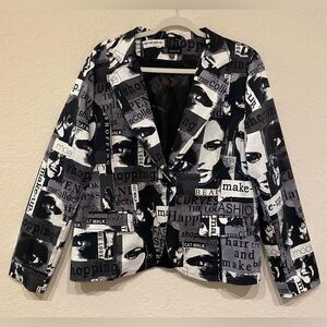 NEW Carre Noir Women’s Art to Wear Fashion Model Makeup Jacket Size XL